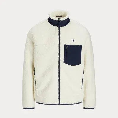 Polo Ralph Lauren Pile Fleece Hybrid Jacket In White