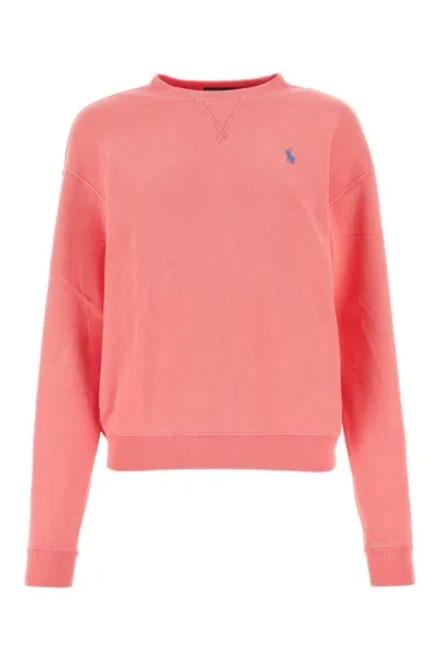 Polo Ralph Lauren Pink Cotton Sweatshirt In Ribbonpink