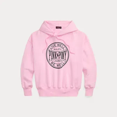 Polo Ralph Lauren Pink Pony Logo Fleece Hoodie In Course Pink