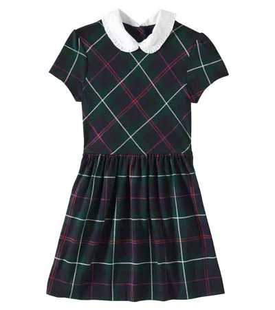 Polo Ralph Lauren Kids' Plaid Ponte Dress In Double Red Holiday Plaid