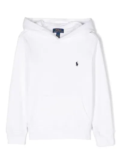 Polo Ralph Lauren Kids' Po Hood-knit Shirts-sweatshirt In White