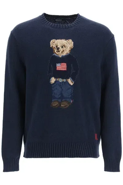 Polo Ralph Lauren Polo Bear Cotton-linen Sweater In Blue