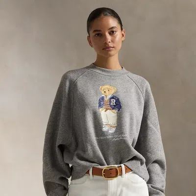 Polo Ralph Lauren Polo Bear Oversize Fleece Crewneck In Grey