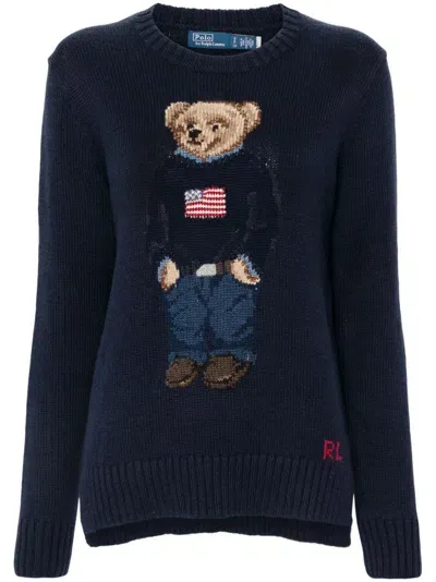 Polo Ralph Lauren Polo Bear Sweater In Navy