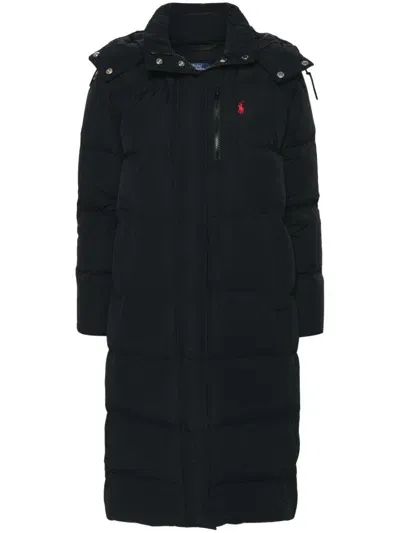 Polo Ralph Lauren Polo Pony-embroidered Coat In Schwarz