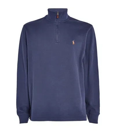 Polo Ralph Lauren Polo Pony Half-zip Sweatshirt In Blue