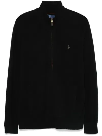 Polo Ralph Lauren Polo-pony-motif Cardigan In Black