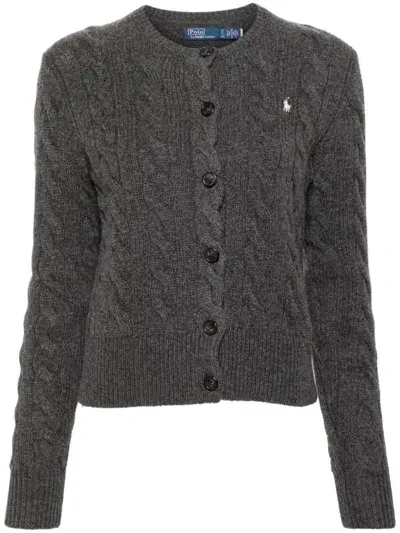 Polo Ralph Lauren Cable-knit Cardigan In Grey