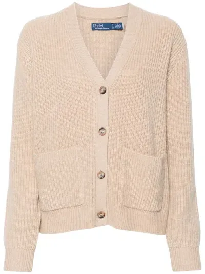 Polo Ralph Lauren Polo Pony-motif Cardigan In Nude & Neutrals