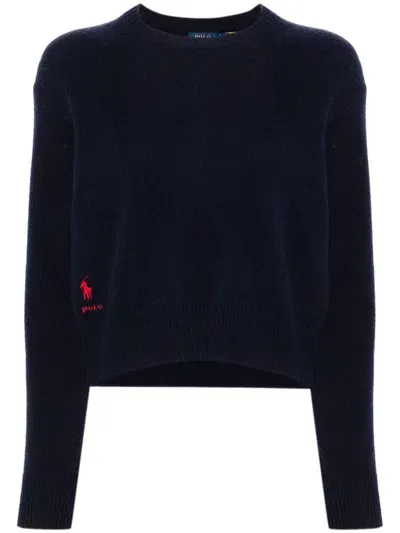 Polo Ralph Lauren Logo Embroidery Sweater In Blue