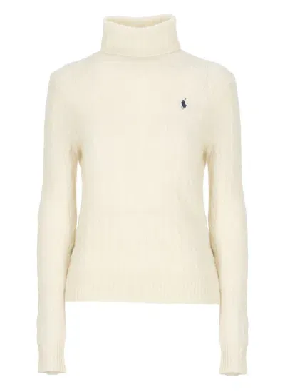 Polo Ralph Lauren Wool-cashmere Rollneck Sweater In White