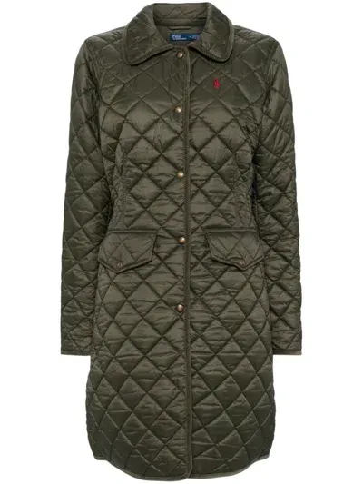 Polo Ralph Lauren Press-stud Fastening Coat In Green