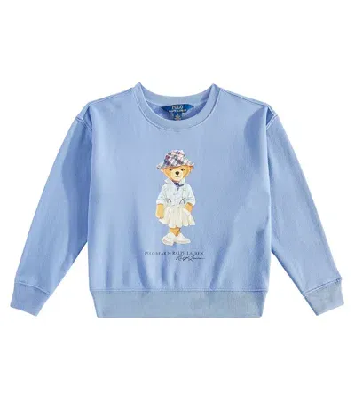 Polo Ralph Lauren Kids' Printed Cotton-blend Sweatshirt In Blue