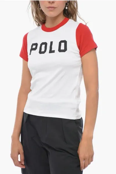 Polo Ralph Lauren Printed T-shirt With Contrasting Edges In White