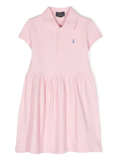 Polo Ralph Lauren Kids' Ralph Lauren Bambini Abito Polo Ricamato Polo P In Pink