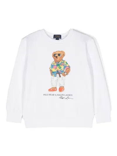 Polo Ralph Lauren Ralph Lauren Kids Felpa Con Stampa Teddy Bear In White