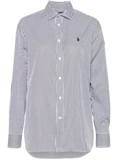 Polo Ralph Lauren Relaxed-fit Striped Cotton Shirt In Blue