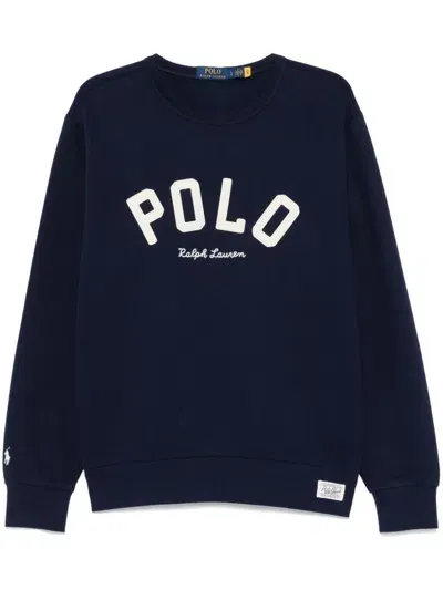 Polo Ralph Lauren Rl Logo Sweatshirt In Blue