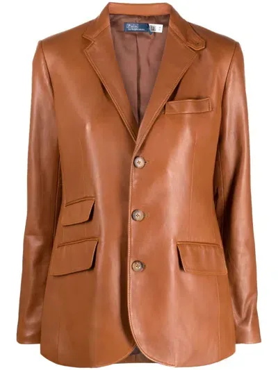 Polo Ralph Lauren Saddle Leather Single-breasted Blazer