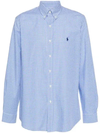 Polo Ralph Lauren Polo Pony Checked Polo Shirt In Blue