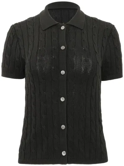 Polo Ralph Lauren Short-sleeved Cardigan In Polo Black