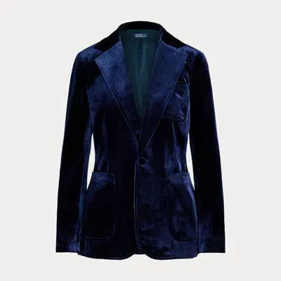 Polo Ralph Lauren Silk-blend Velvet Blazer In Navy