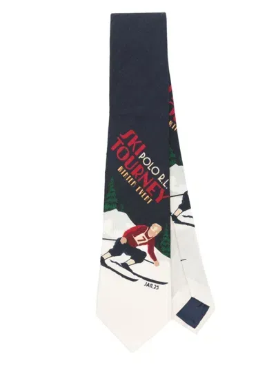 Polo Ralph Lauren Skier Wool Tie In Blue