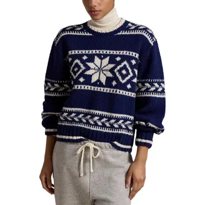 Polo Ralph Lauren Snowflake Crewneck Sweater In Navy Multi