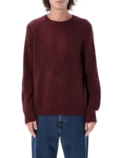 Polo Ralph Lauren Speckled Wool-blend Crewneck Jumper In Burgundy