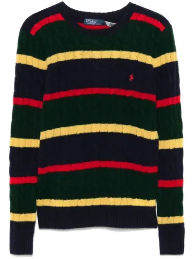 Polo Ralph Lauren Striped Sweater In Green