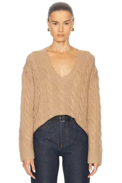 Polo Ralph Lauren V-neck Long Sleeve Sweater In Collection Camel Melange