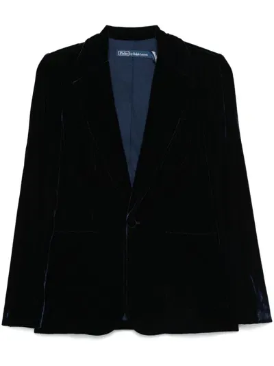 Polo Ralph Lauren Velvet Blazer In Blue