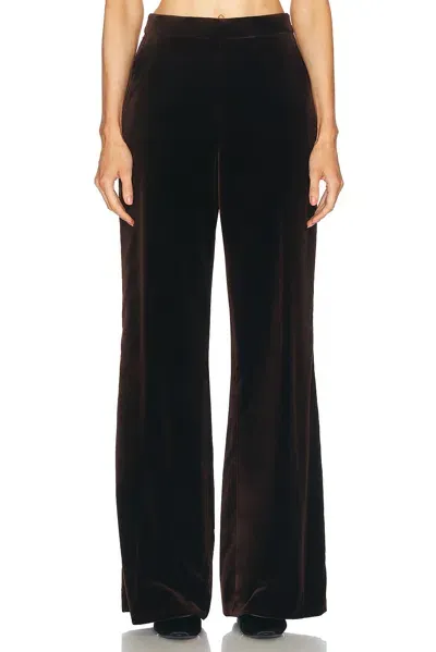 Polo Ralph Lauren Velvet Wide Leg Pant In Circuit Brown