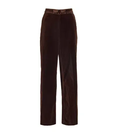 Polo Ralph Lauren Velvet Wide-leg Trousers In Black