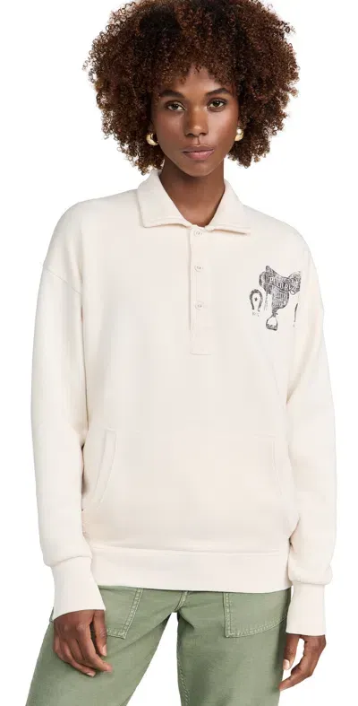 Polo Ralph Lauren Western Button Front Sweatshirt Antique Cream