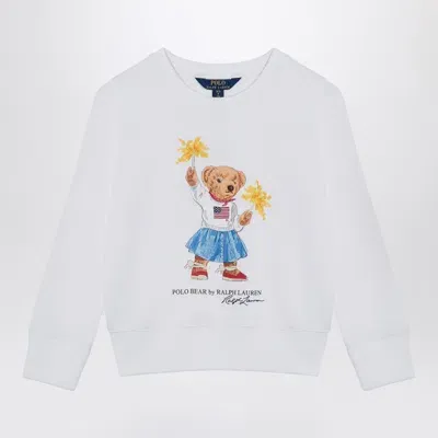 Polo Ralph Lauren Kids' White Cotton Blend Sweatshirt With Print In Weiss