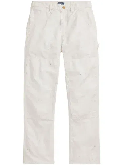 Polo Ralph Lauren Mid-rise Straight-leg Trousers In White