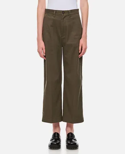 Polo Ralph Lauren Wide Leg Cropped Chino Pants In Green