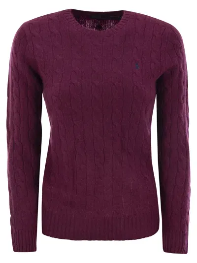 Polo Ralph Lauren Wool And Cashmere Cable-knit Sweater In Red