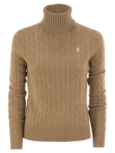 Polo Ralph Lauren Wool And Cashmere Cable-knit Turtleneck Sweater