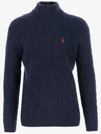 Polo Ralph Lauren Wool And Cashmere Pullover In Blue