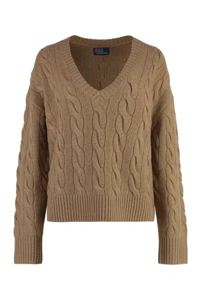 Polo Ralph Lauren Wool And Cashmere Sweater In Beige