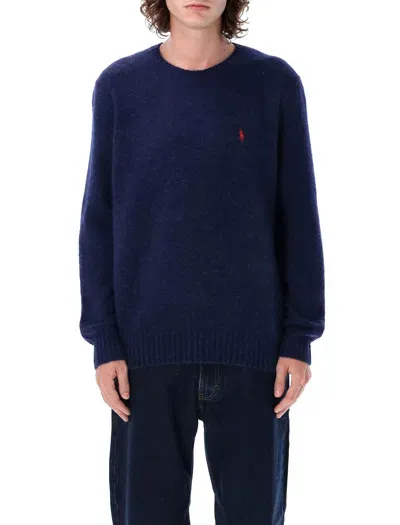 Polo Ralph Lauren Wool-blend Crew Neck Jumper In Bright Navy