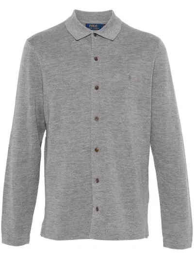 Polo Ralph Lauren Wool Cardigan In Grey