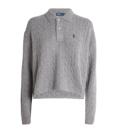 Polo Ralph Lauren Wool-cashmere Polo Sweater In Grey