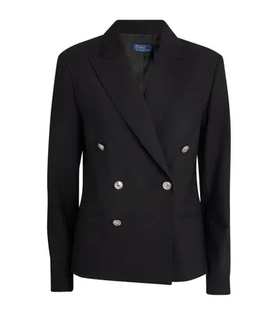 Polo Ralph Lauren Wool Double-breasted Blazer In Black