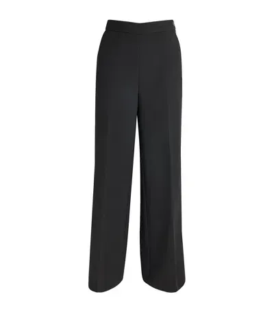 Polo Ralph Lauren Wool Wide-leg Trousers In Black