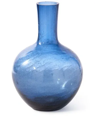 Polspotten Blue Crackled Ball Body Glass Vase