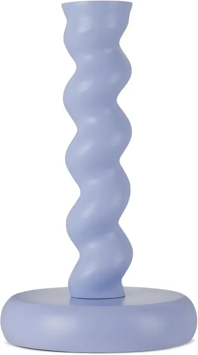 Polspotten Blue Twister M Candle Holder In Light Blue