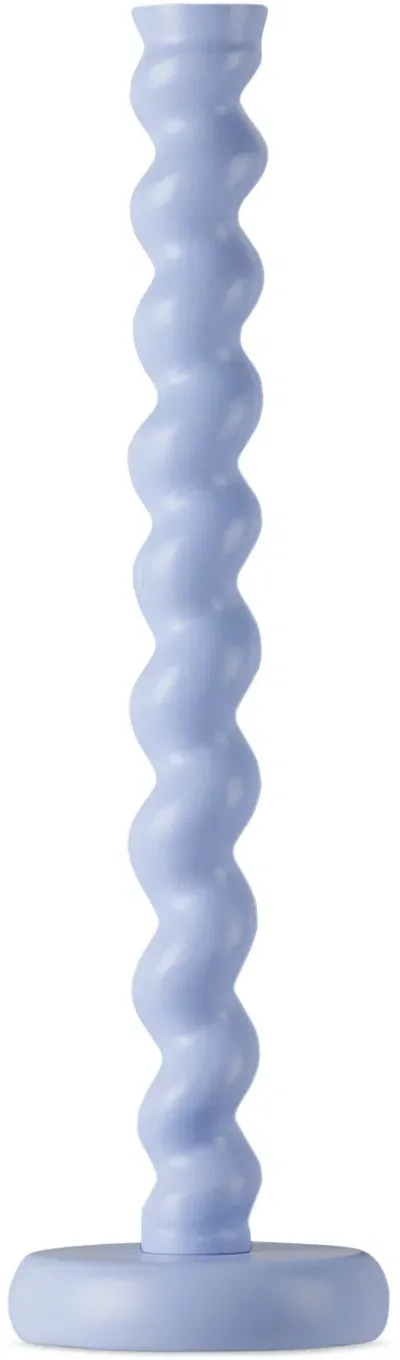 Polspotten Blue Twister Xl Candle Holder In Light Blue